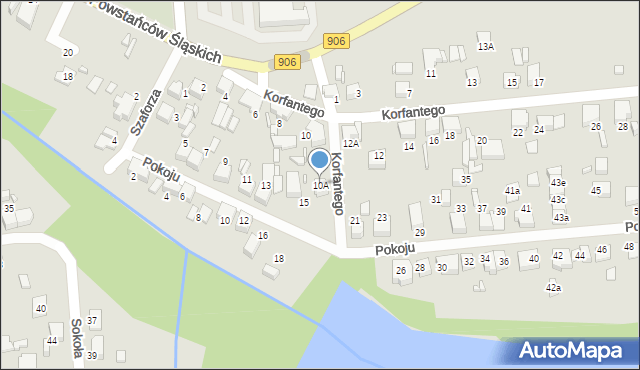 Lubliniec, Korfantego Wojciecha, 10A, mapa Lubliniec