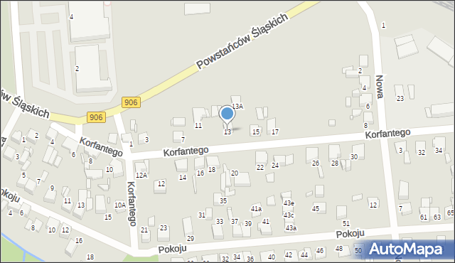Lubliniec, Korfantego Wojciecha, 13, mapa Lubliniec
