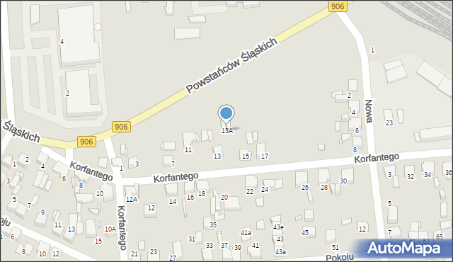 Lubliniec, Korfantego Wojciecha, 13A, mapa Lubliniec