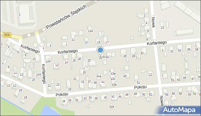 Lubliniec, Korfantego Wojciecha, 22, mapa Lubliniec