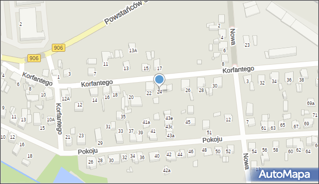 Lubliniec, Korfantego Wojciecha, 24, mapa Lubliniec