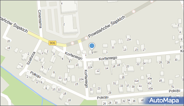 Lubliniec, Korfantego Wojciecha, 3, mapa Lubliniec