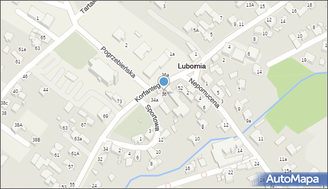 Lubomia, Korfantego Wojciecha, 36, mapa Lubomia