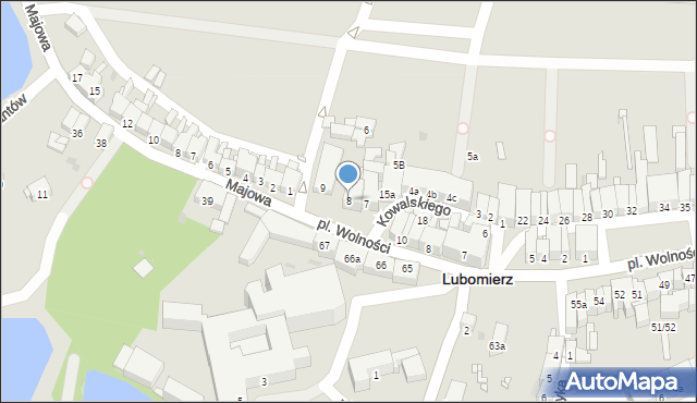 Lubomierz, Kowalskiego Wacława, 8, mapa Lubomierz