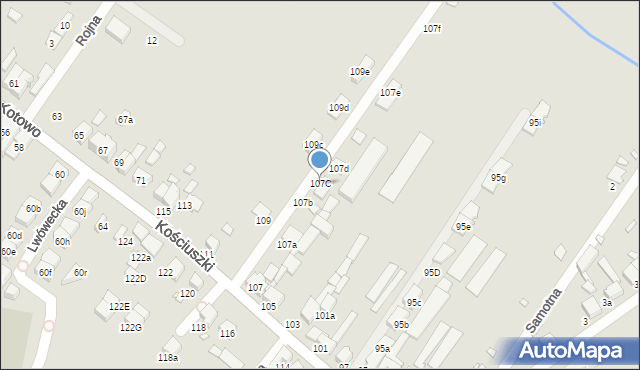 Luboń, Kościuszki Tadeusza, gen., 107C, mapa Luboń