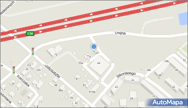 Luboń, Kościuszki Tadeusza, gen., 77a/1, mapa Luboń
