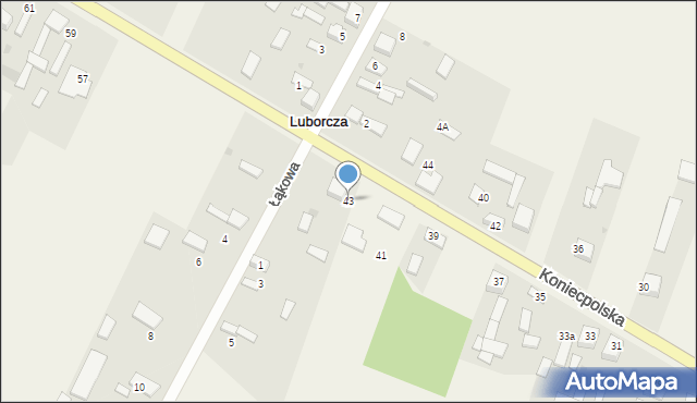 Luborcza, Koniecpolska, 43, mapa Luborcza