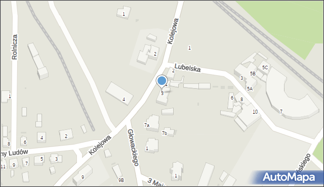 Lubsko, Kolejowa, 3, mapa Lubsko