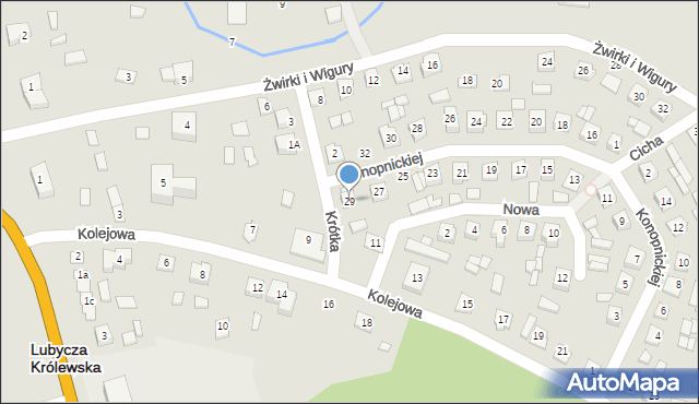 Lubycza Królewska, Konopnickiej Marii, 29, mapa Lubycza Królewska
