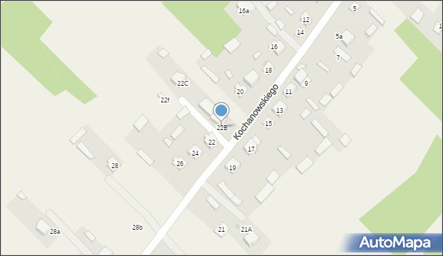 Lucynów Duży, Kochanowskiego Jana, 22B, mapa Lucynów Duży