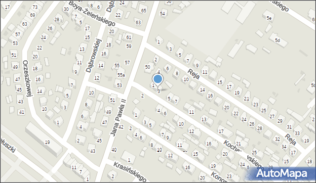 Łuków, Kochanowskiego Jana, 3, mapa Łuków