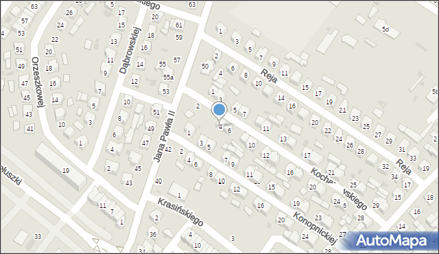 Łuków, Kochanowskiego Jana, 4, mapa Łuków