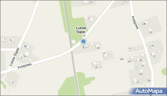 Łuków Śląski, Kolejowa, 8, mapa Łuków Śląski