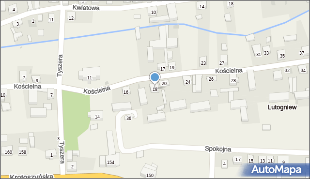 Lutogniew, Kościelna, 18, mapa Lutogniew