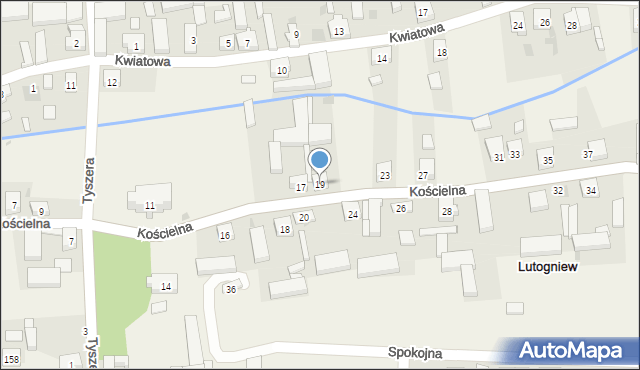 Lutogniew, Kościelna, 19, mapa Lutogniew