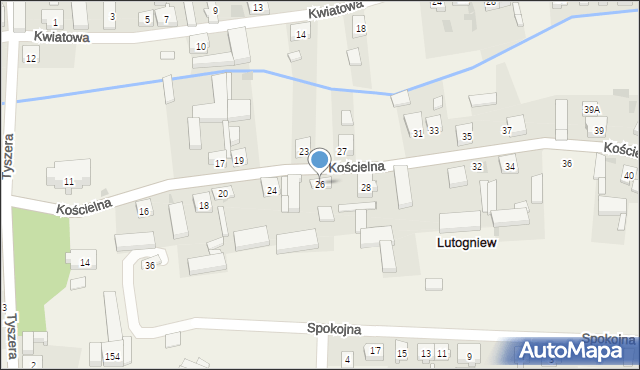 Lutogniew, Kościelna, 26, mapa Lutogniew