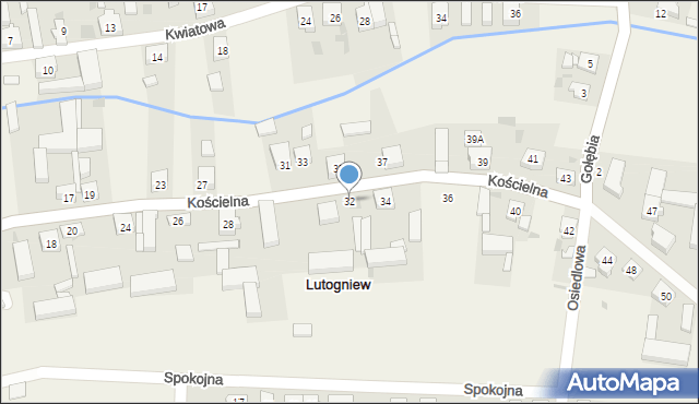 Lutogniew, Kościelna, 32, mapa Lutogniew