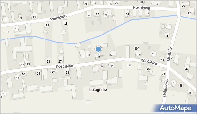 Lutogniew, Kościelna, 35, mapa Lutogniew