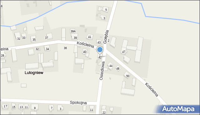 Lutogniew, Kościelna, 42, mapa Lutogniew