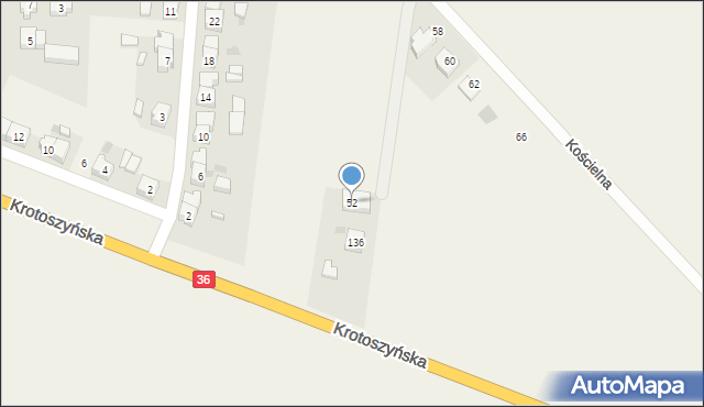 Lutogniew, Kościelna, 52, mapa Lutogniew