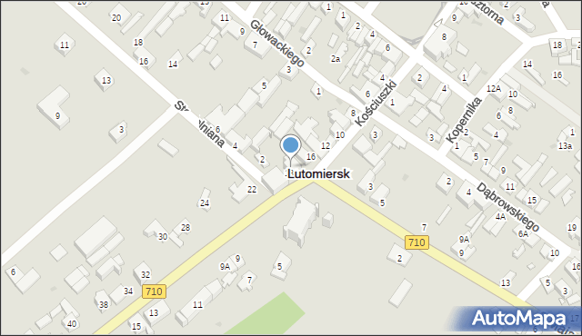 Lutomiersk, Kościuszki Tadeusza, gen., 18, mapa Lutomiersk