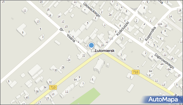 Lutomiersk, Kościuszki Tadeusza, gen., 20, mapa Lutomiersk