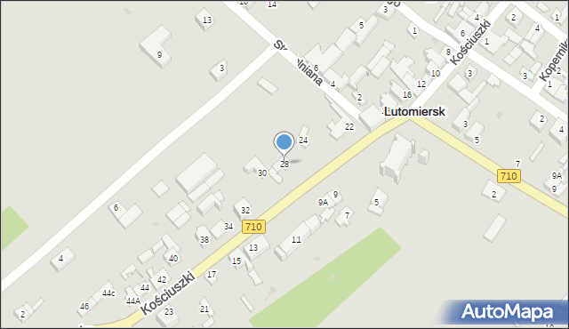 Lutomiersk, Kościuszki Tadeusza, gen., 28, mapa Lutomiersk