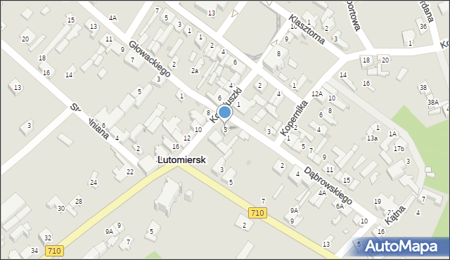 Lutomiersk, Kościuszki Tadeusza, gen., 3, mapa Lutomiersk