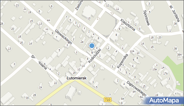 Lutomiersk, Kościuszki Tadeusza, gen., 6, mapa Lutomiersk