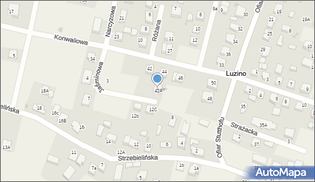 Luzino, Konwaliowa, 42A, mapa Luzino