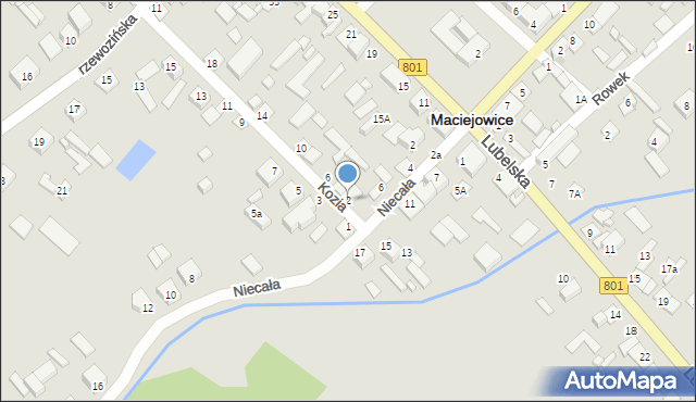 Maciejowice, Kozia, 2, mapa Maciejowice