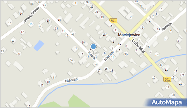 Maciejowice, Kozia, 4, mapa Maciejowice