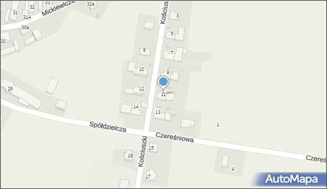 Maciowakrze, Kościuszki Tadeusza, gen., 11, mapa Maciowakrze