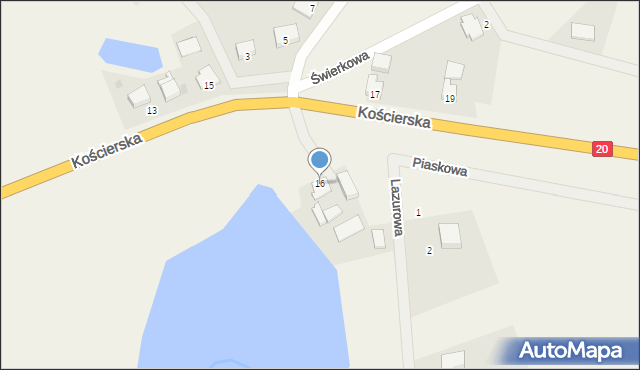 Mądrzechowo, Kościerska, 16, mapa Mądrzechowo