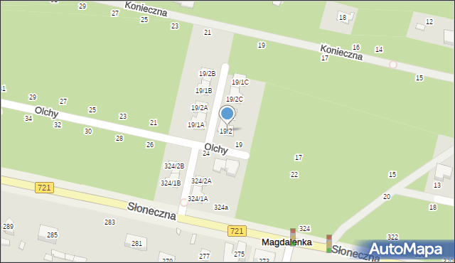 Magdalenka, Konieczna, 19/2, mapa Magdalenka