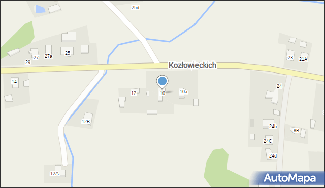 Majdan Królewski, Kozłowieckich, 10, mapa Majdan Królewski