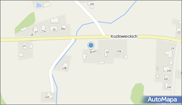 Majdan Królewski, Kozłowieckich, 12, mapa Majdan Królewski