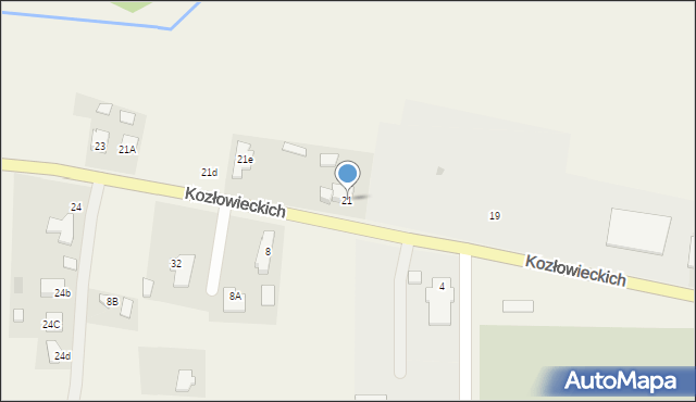 Majdan Królewski, Kozłowieckich, 21, mapa Majdan Królewski