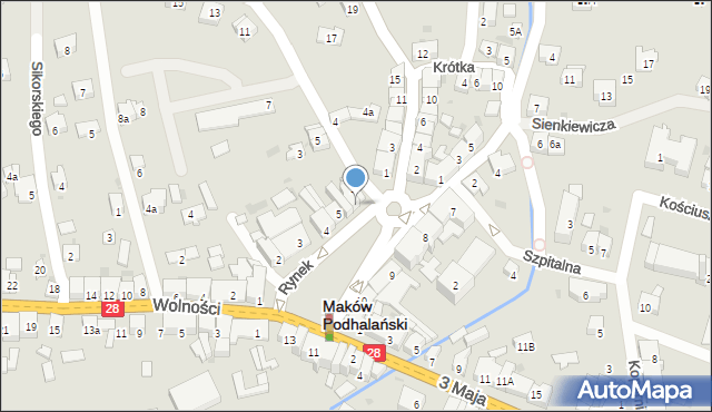 Maków Podhalański, Kochanowskiego Jana, 6, mapa Maków Podhalański