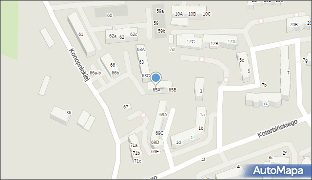 Malbork, Konopnickiej Marii, 65A, mapa Malborka
