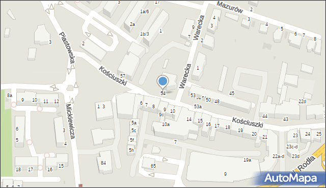 Malbork, Kościuszki Tadeusza, gen., 54, mapa Malborka