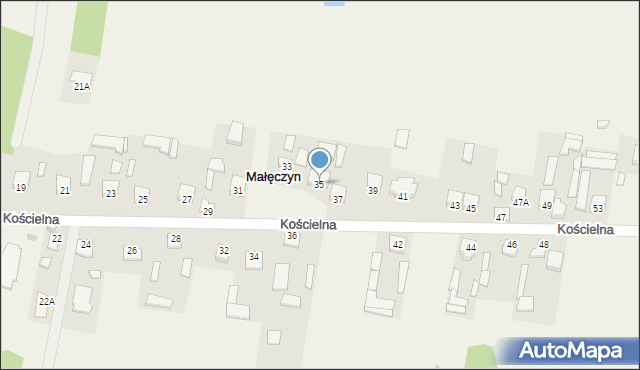 Małęczyn, Kościelna, 35, mapa Małęczyn