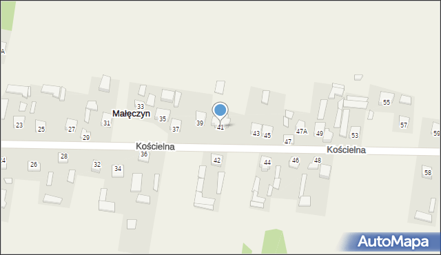 Małęczyn, Kościelna, 41, mapa Małęczyn