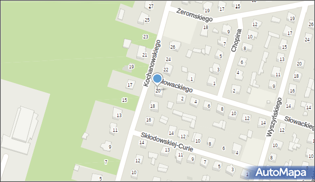 Małkinia Górna, Kochanowskiego Jana, 20, mapa Małkinia Górna