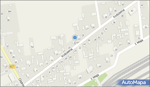 Małkinia Górna, Kościelna, 21, mapa Małkinia Górna