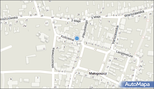 Małogoszcz, Kościelna, 2, mapa Małogoszcz