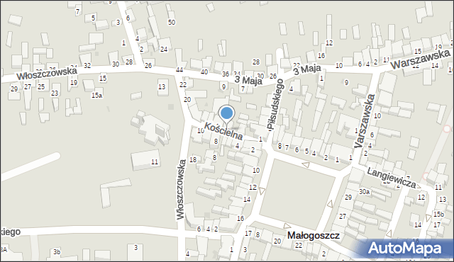 Małogoszcz, Kościelna, 3, mapa Małogoszcz