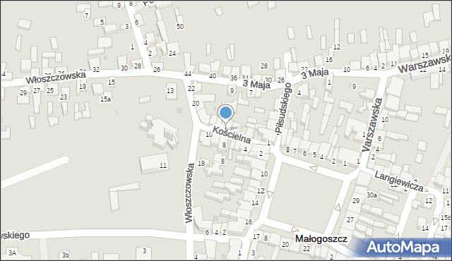 Małogoszcz, Kościelna, 5, mapa Małogoszcz