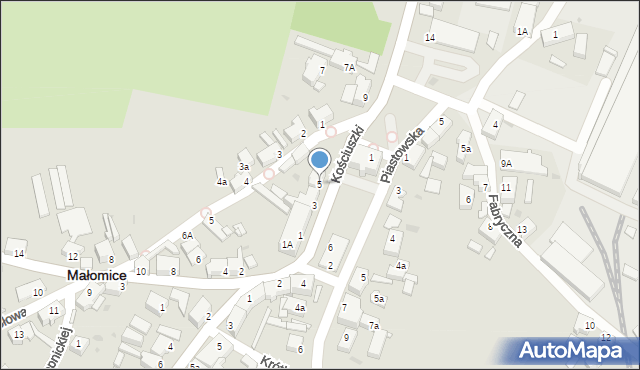 Małomice, Kościuszki Tadeusza, gen., 5, mapa Małomice