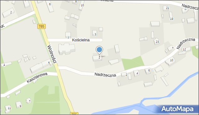 Maluszyn, Kościelna, 2, mapa Maluszyn